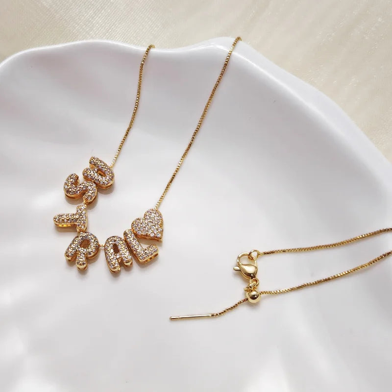 Sparkling Bubble Name Necklace