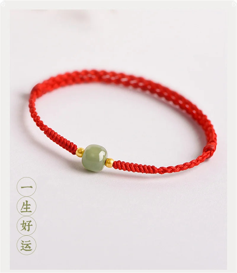 Jade Bead Rope Bracelet