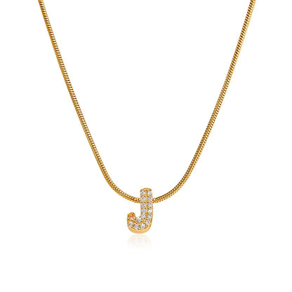 Tiny Zircon Initial Necklace