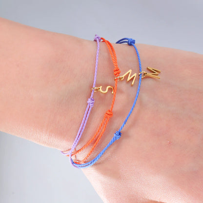 Wax Rope Initial Bracelet