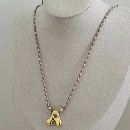 Balloon Cord Initial Necklace