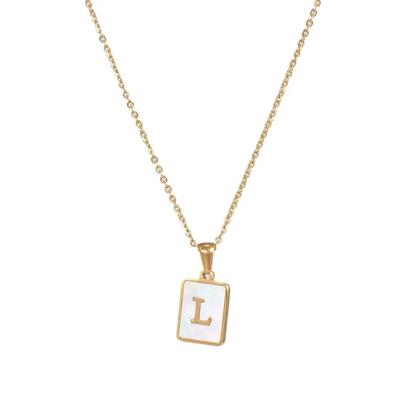 Mother of Pearl Initial Necklace