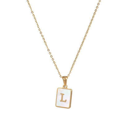 Mother of Pearl Initial Necklace