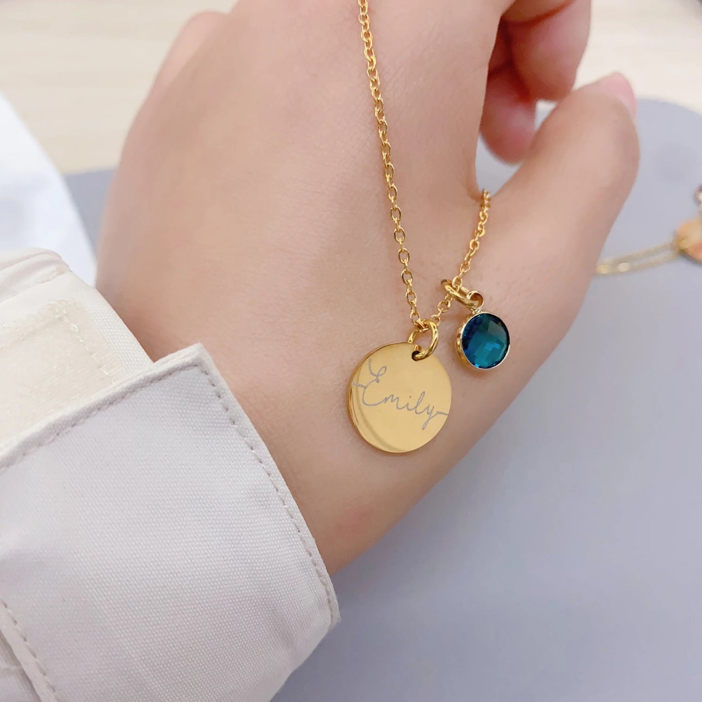 Personalised Birthstone Name Necklace