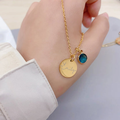 Personalised Birthstone Name Necklace