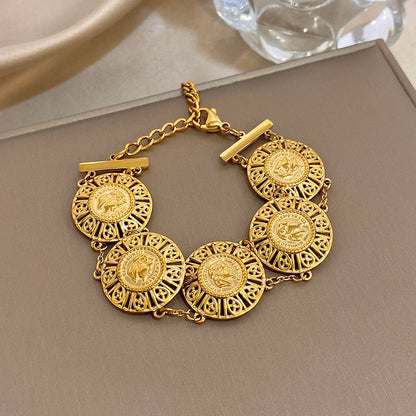 Gold Coin Chain Bracelet