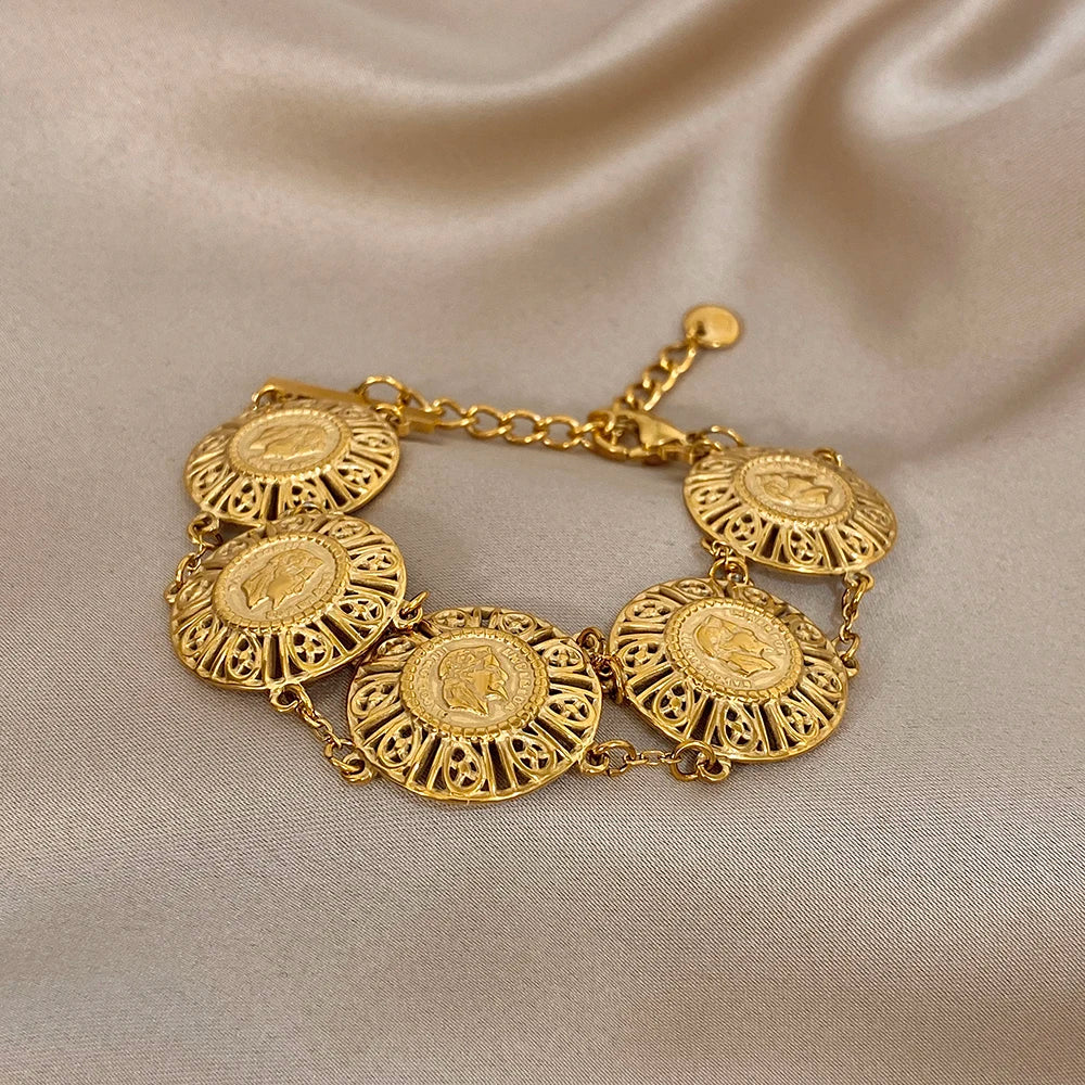 Gold Coin Chain Bracelet