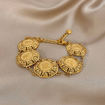 Gold Coin Chain Bracelet