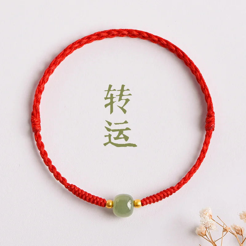 Jade Bead Rope Bracelet