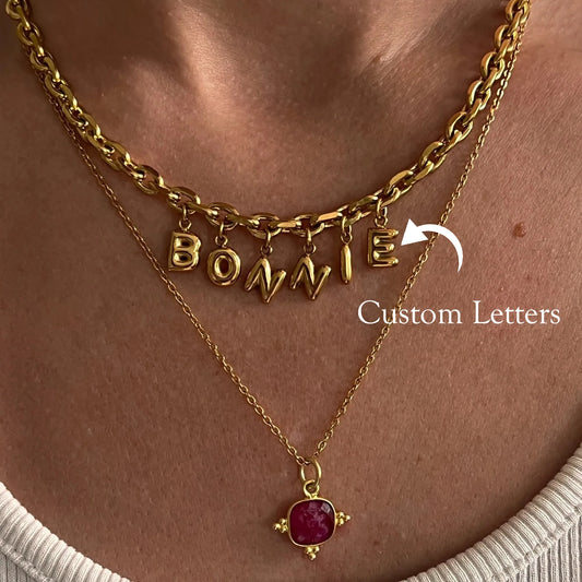Thick Chain Bubble Name Necklace