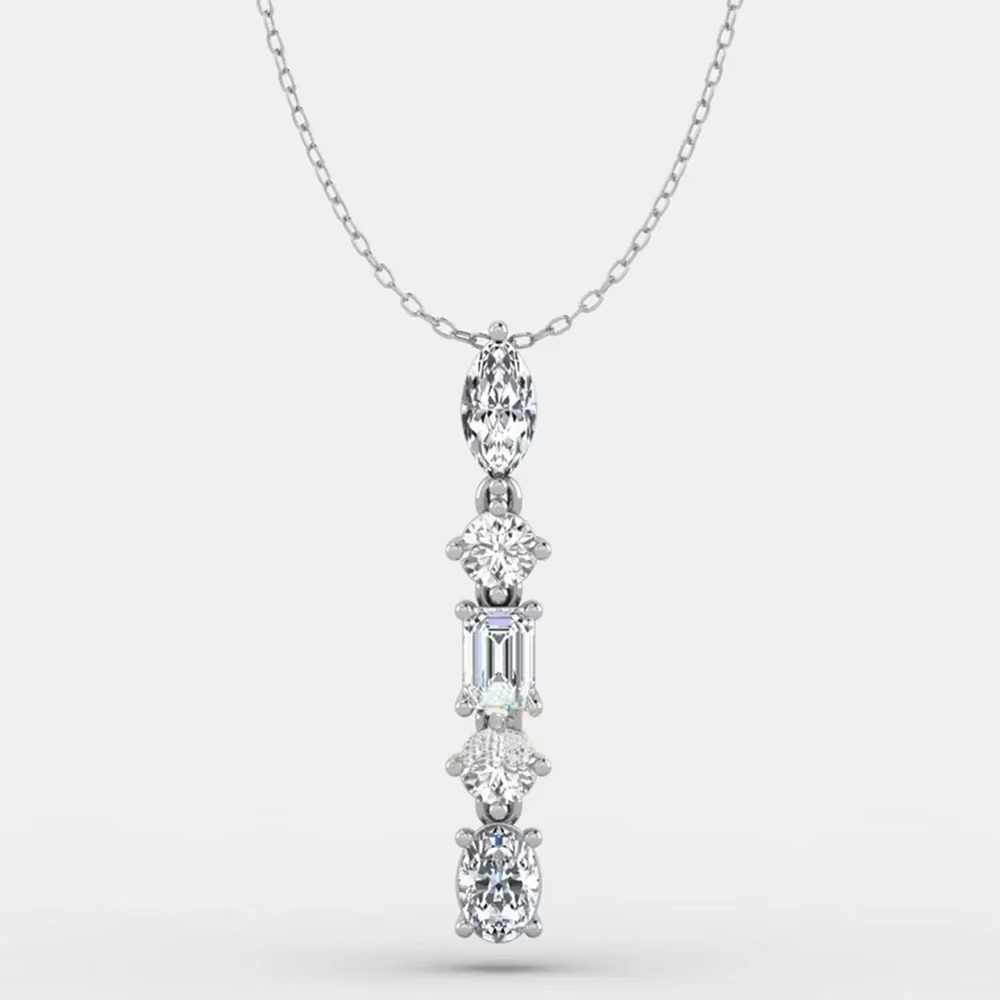 Five Stone Moissanite Necklace