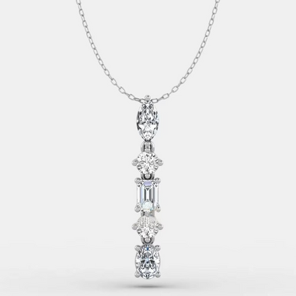 Five Stone Moissanite Necklace