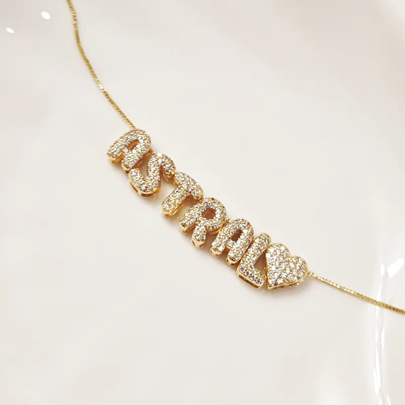 Sparkling Bubble Name Necklace