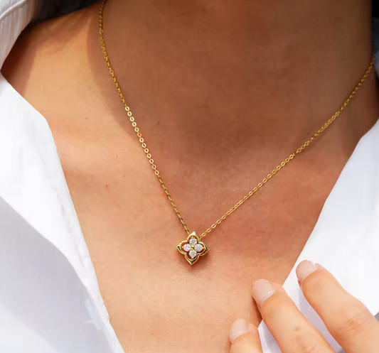 Lucky Clover Moissanite Necklace