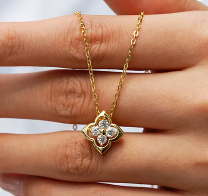 Lucky Clover Moissanite Necklace