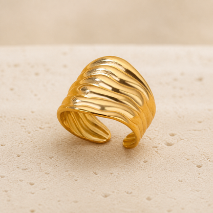 Chunky Gold Open Ring by Corenia