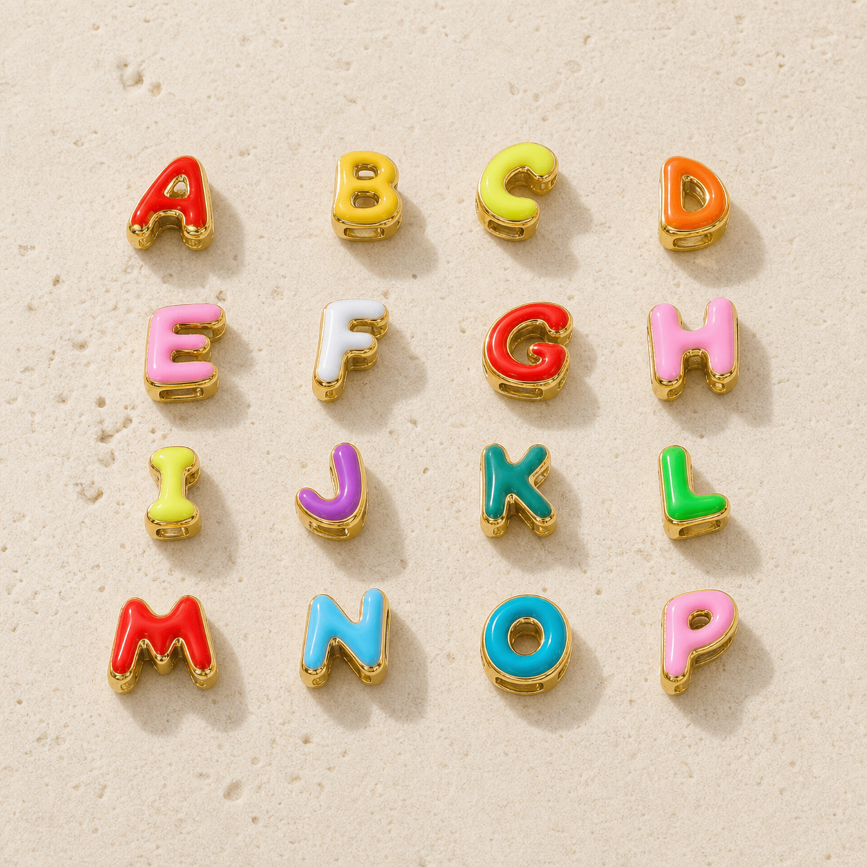 Colour Enamel Initial Charm by Corenia