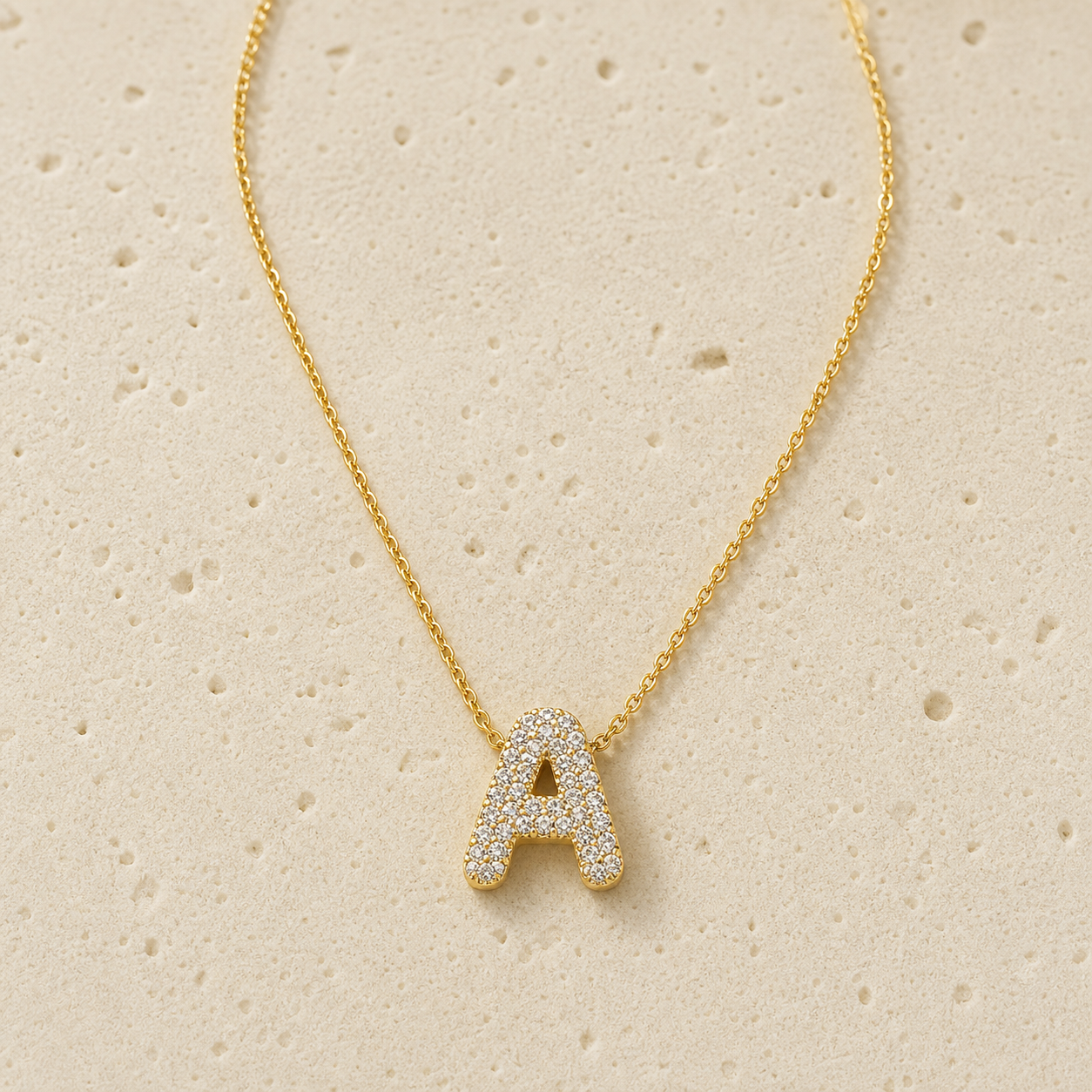 Custom Moissanite Initial Necklace by Corenia
