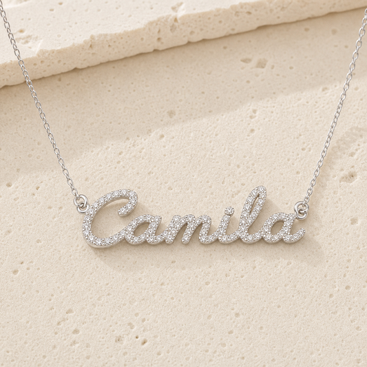 Custom Two-Name Moissanite Necklace by Corenia