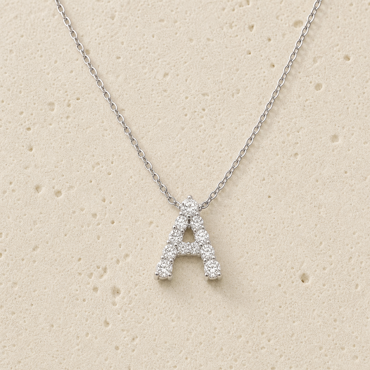 Moissanite Letter Necklace by Corenia