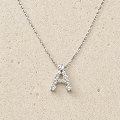 Moissanite Letter Necklace by Corenia
