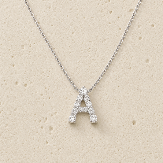 Moissanite Letter Necklace by Corenia