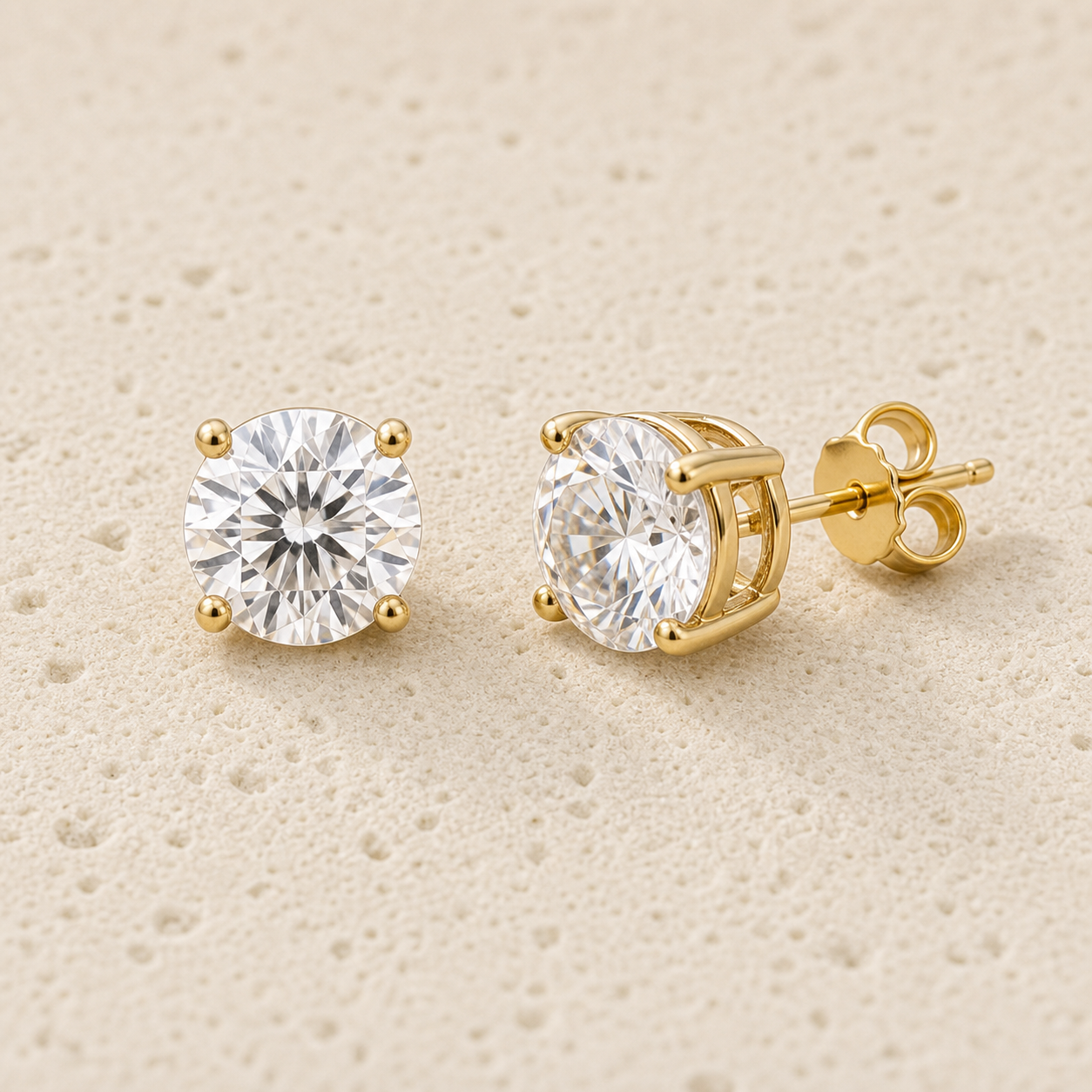 Moissanite Stud Earrings by Corenia