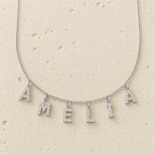 Name & Initial Pendant Necklace by Corenia