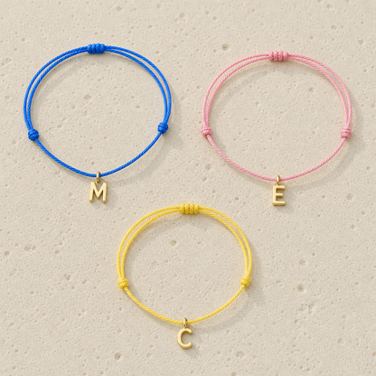 Wax Rope Initial Bracelet by Corenia