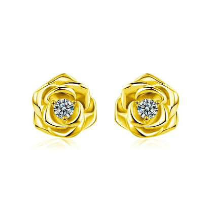 Rose Bloom Moissanite Studs