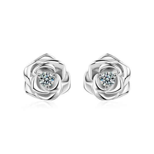Rose Bloom Moissanite Studs