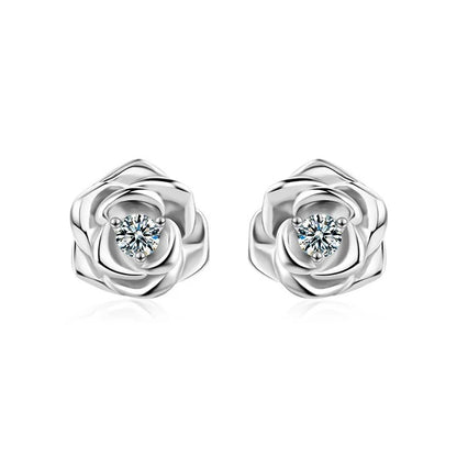 Rose Bloom Moissanite Studs